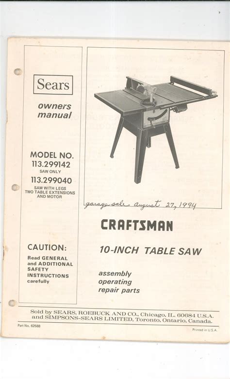 Sears craftsman 10 table saw manual. - Diccionario de americanismos en salta y jujuy (república argentina).